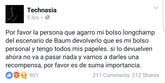 Por favor devuélvanle el Bolso a Charles Siegling aka Technasia