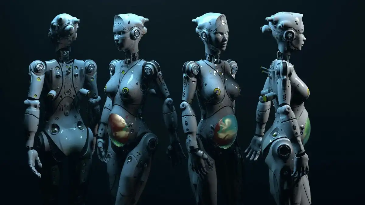Primer robot capaz de gestar y dar a luz a un bebé humano.
