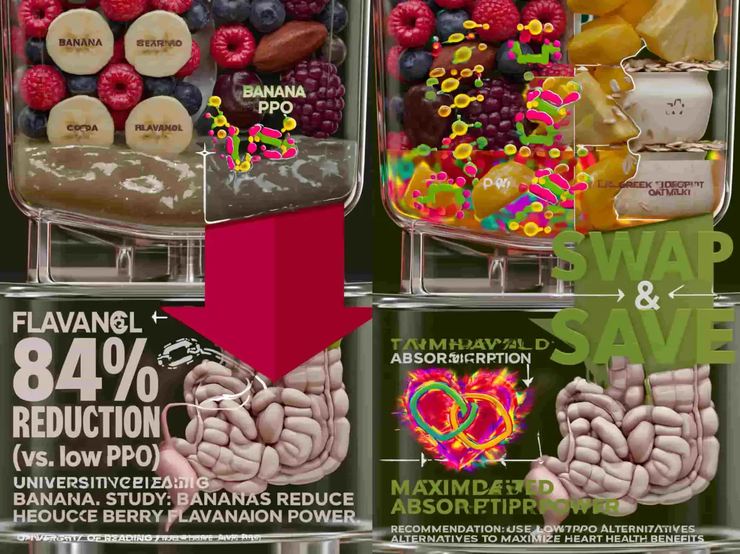 Cómo el plátano en tu batido de bayas podría reducir la absorción de flavanoles protectores del corazón