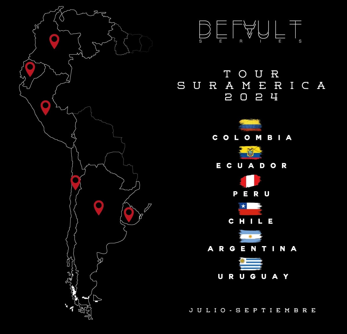 DEFAULT SERIES presenta su gira por Sur América 2024