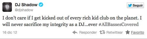 Expulsan a Dj Shadow de su propia fiesta por no pinchar música comercial