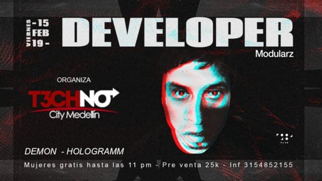 Techno City Medellín Presenta a D E V E L O P E R en Club1984 ¡Apoya Medellinstyle.com!