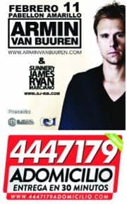 SOLO POR HOY MARTES!! Compra tu boleta para Armin Van Buuren a $87.000 en Tropícal Cocktails del Lleras & 33, ADOMICILIO 4447179