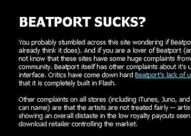 Sacan página para criticar a Beatport anonimamente…