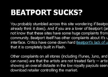 Sacan página para criticar a Beatport anonimamente...