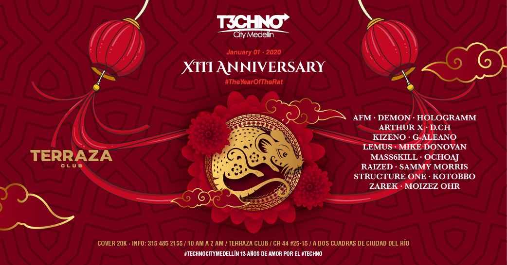 Techno City celebrará su 13º aniversario este 1ro enero en Terraza Club