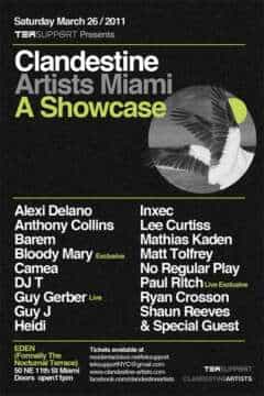 Clandestine Showcase in Ultraweek confirmed Lineup @ Downtown Miami