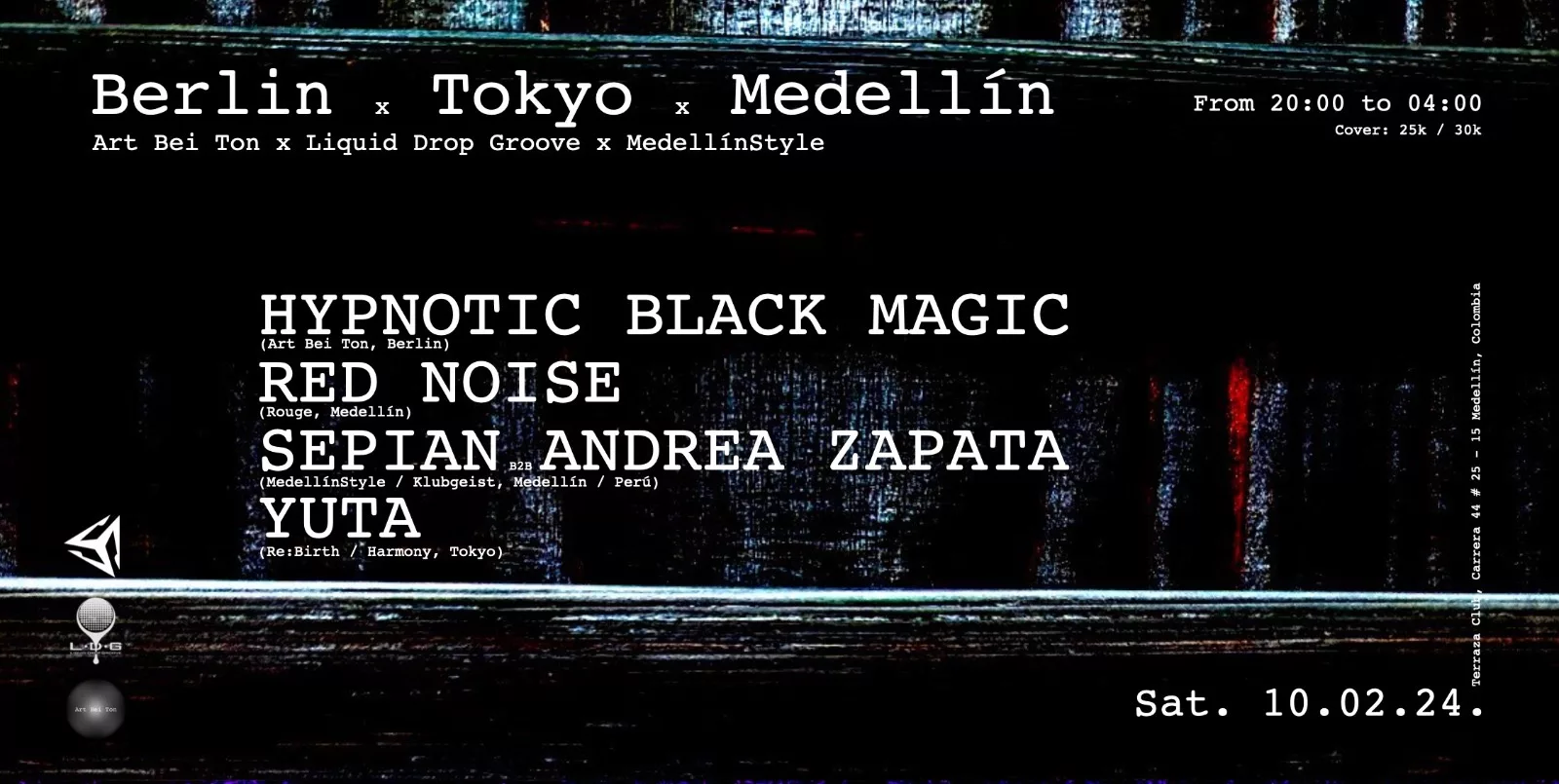 No te pierdas la conexión Berlín, Lima, Medellín, Tokyo esta noche en terraza club