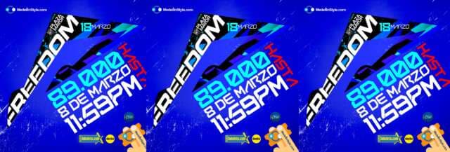 Compra tus Pasabordos para el FREEDOM 17 a 95000 Hasta HOY 11:59PM !