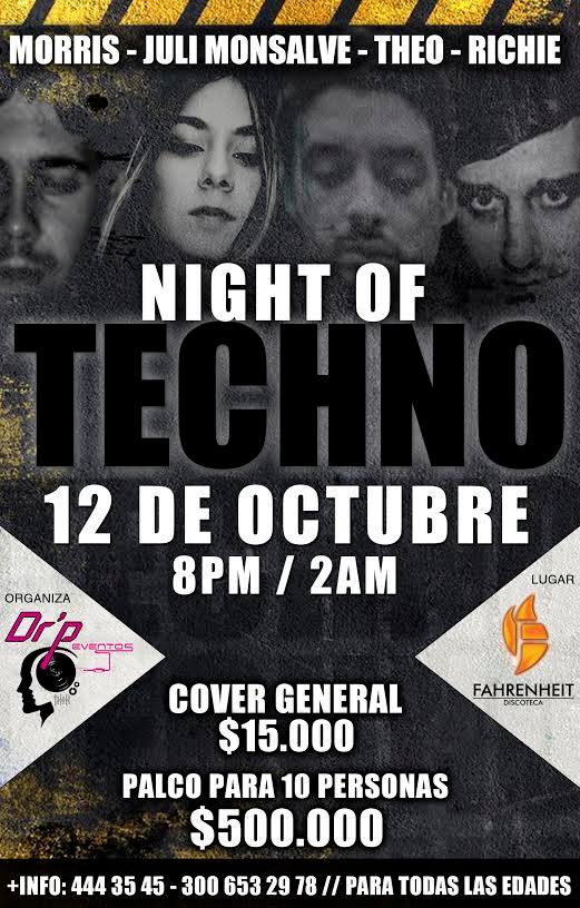 Sponsored: NIGHT OF TECHNO éste 12 de Octubre para todas las edades