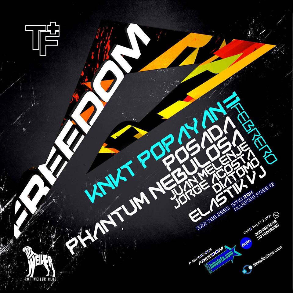 Posada y Phantum Nebulosa serán los encargados de poner a bailar a Popayán en el Knkt del Freedom 2017