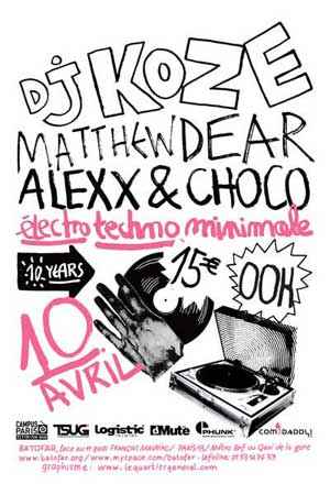 Mp3: Matthew Dear, Dj Koze, Alexx and Choco - Batocool Ltd - Le Batofar - (Paris) - 10.04.2009