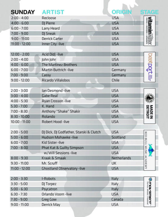 Horarios: Movement 2010 (Full line up for printing)