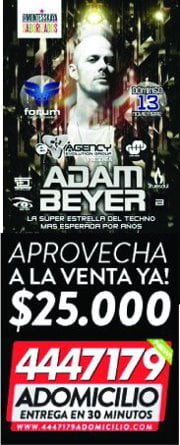 Sponsored: More Music & E-Agency presentan: Adam Beyer en Forum - Tickets $25.000 [Adomicilio 4447179]