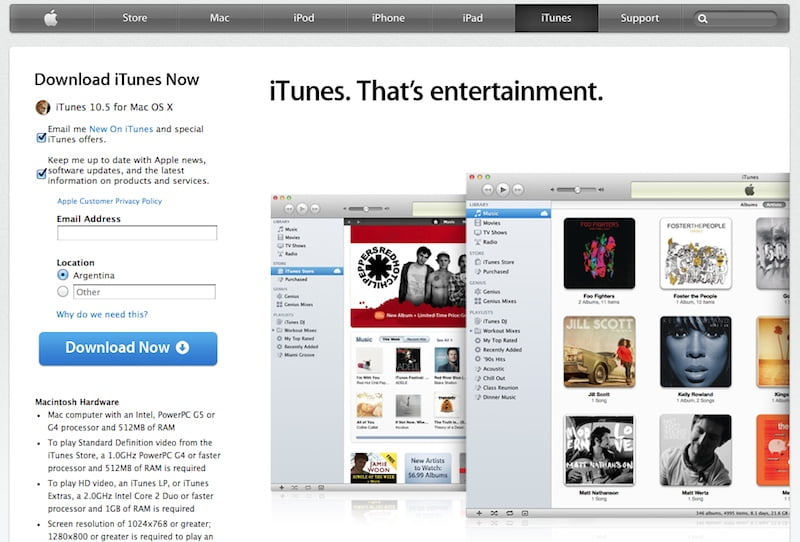 iTunes 10.5 ya esta disponible para descargar