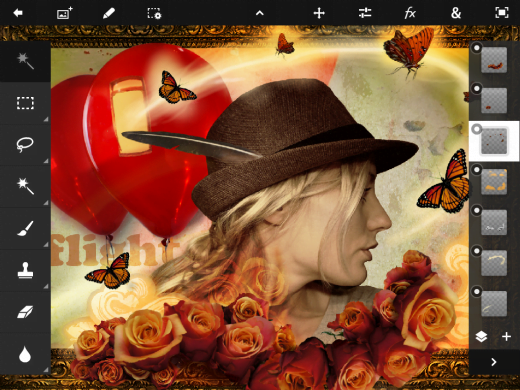 Adobe Photoshop Touch para iPad 2, con layers, luz y más por $9.99