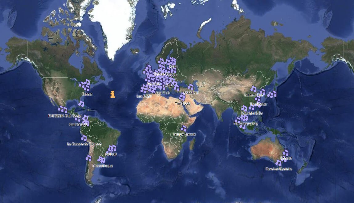 El Mapa Mundial Techno del Mochilero