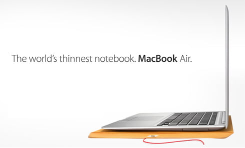 MacBook air el portátil más liviano y delgado del mundo!