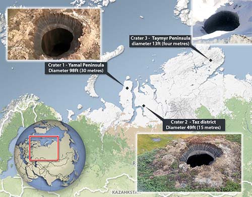 Nuevas imágenes del crater de Yamal en Siberia