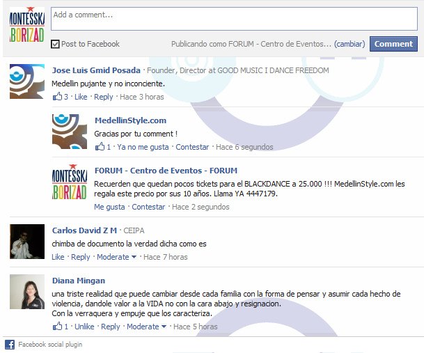 MedellinStyle mejora su sistema de comentarios para todos los usuarios: Conversación Interactiva