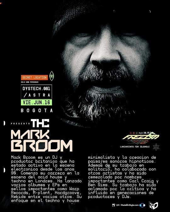 Modo calentamiento con MARK BROOM para este viernes en Bogotá en el Lanzamiento Freedom 